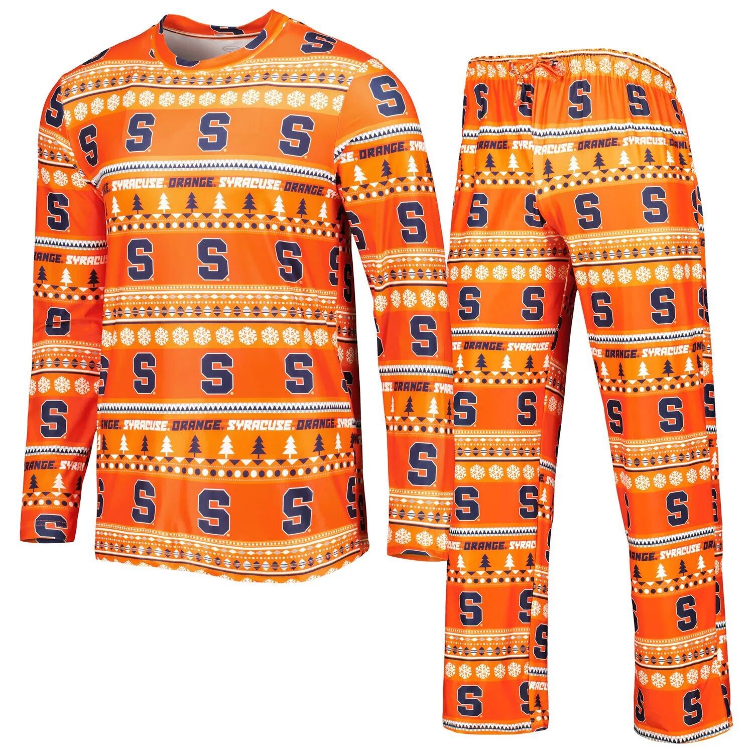 

Мужской комплект для сна с длинными рукавами и брюками Concepts Sport Orange Syracuse Orange