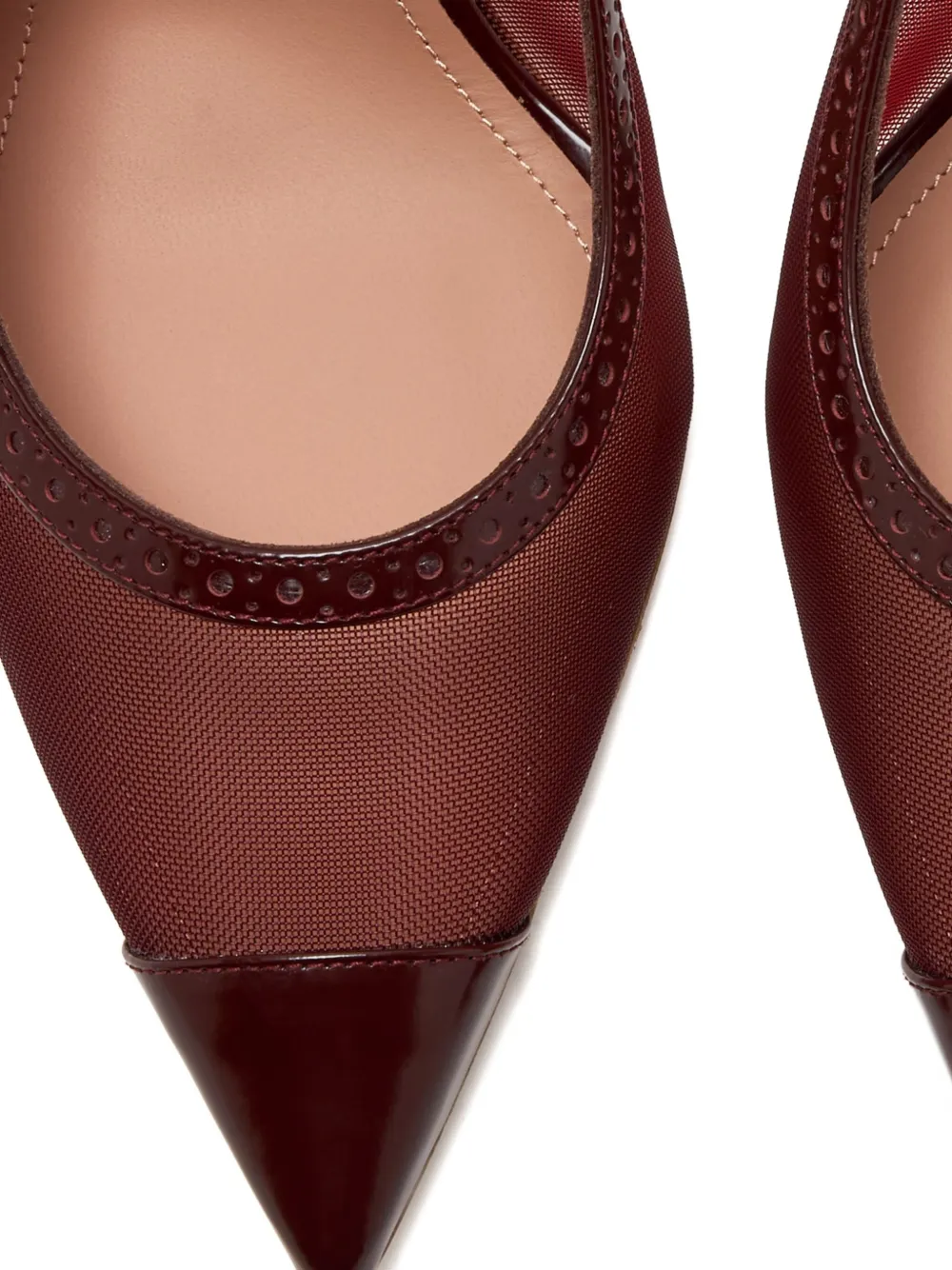 Туфли с заостренным носком и ремешком на пятке Malone Souliers, красный — фото 4