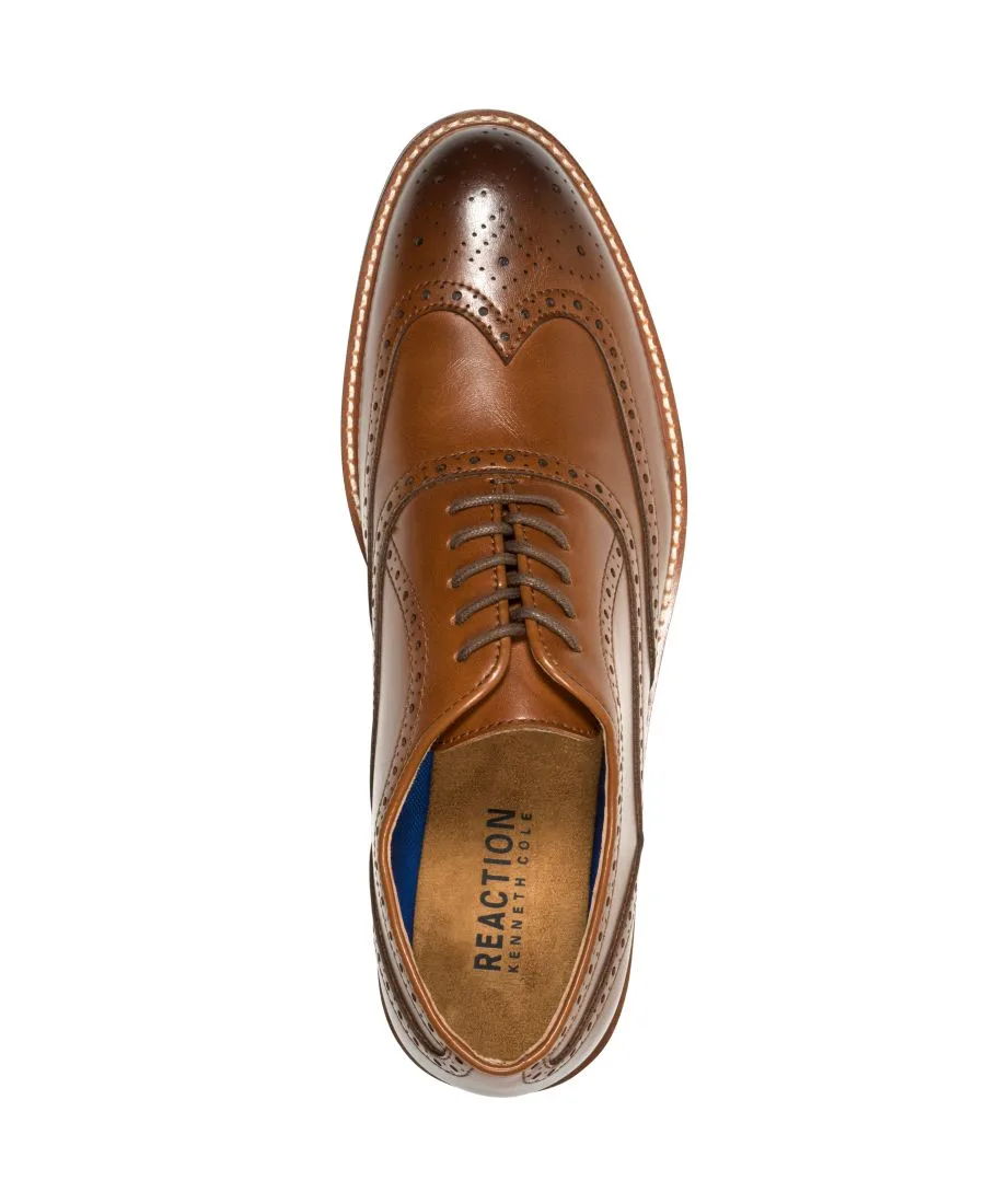 Мужские оксфорды с перфорацией на рукавах Kenneth Cole Reaction, Cognac — фото 4