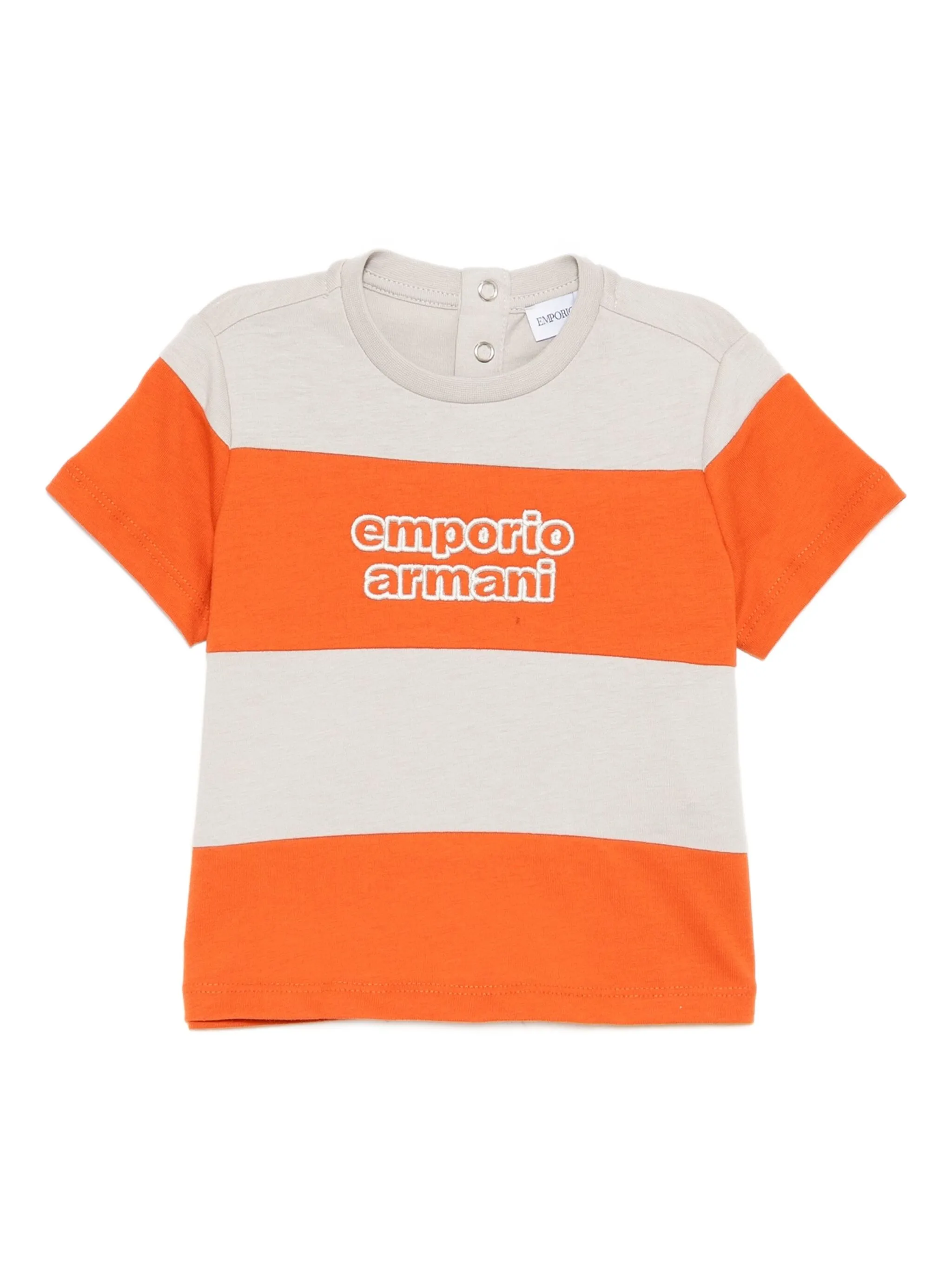 

Полосатая футболка с вышитым логотипом Emporio Armani Kids, нейтральный