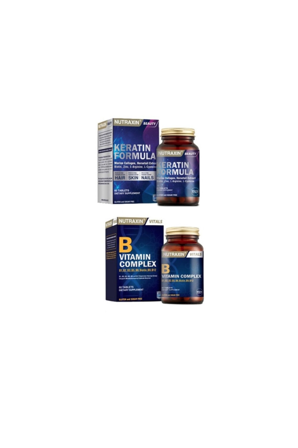 

Nutraxin Keratin Formula 60 таблеток + комплекс витаминов группы В 60 таблеток