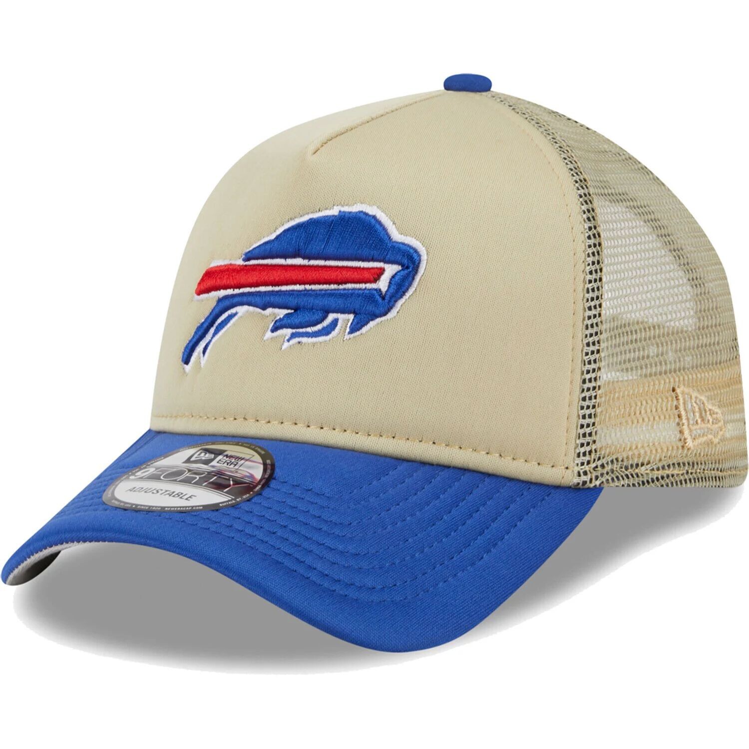

Мужская регулируемая шляпа New Era Tan/Royal Buffalo Bills All Day A-Frame Trucker 9FORTY