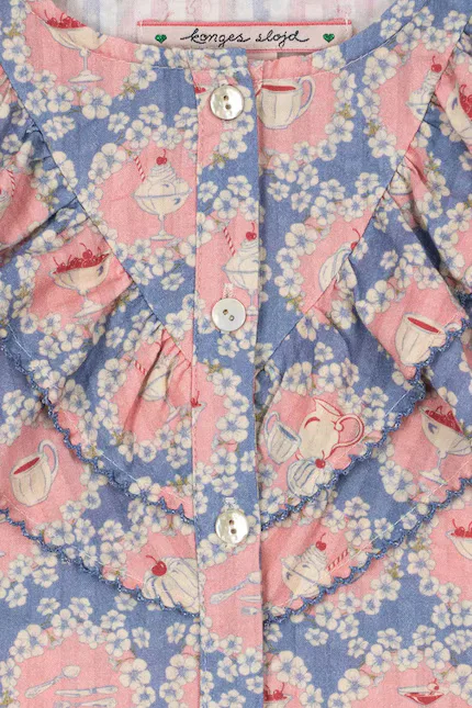 Блузка с воланами KIM FRILL SS SHIRT Konges Sløjd, мультиколор — фото 4