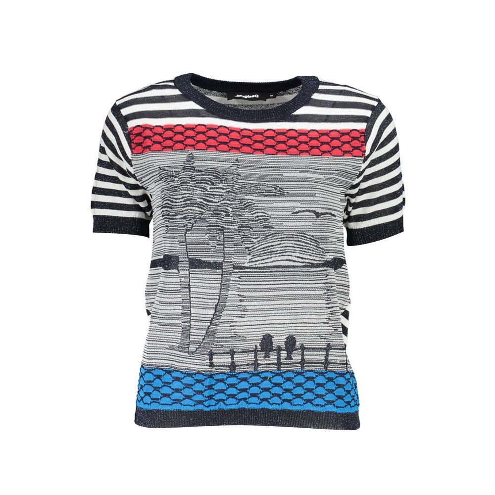 

Синий хлопковый женский свитер Desigual