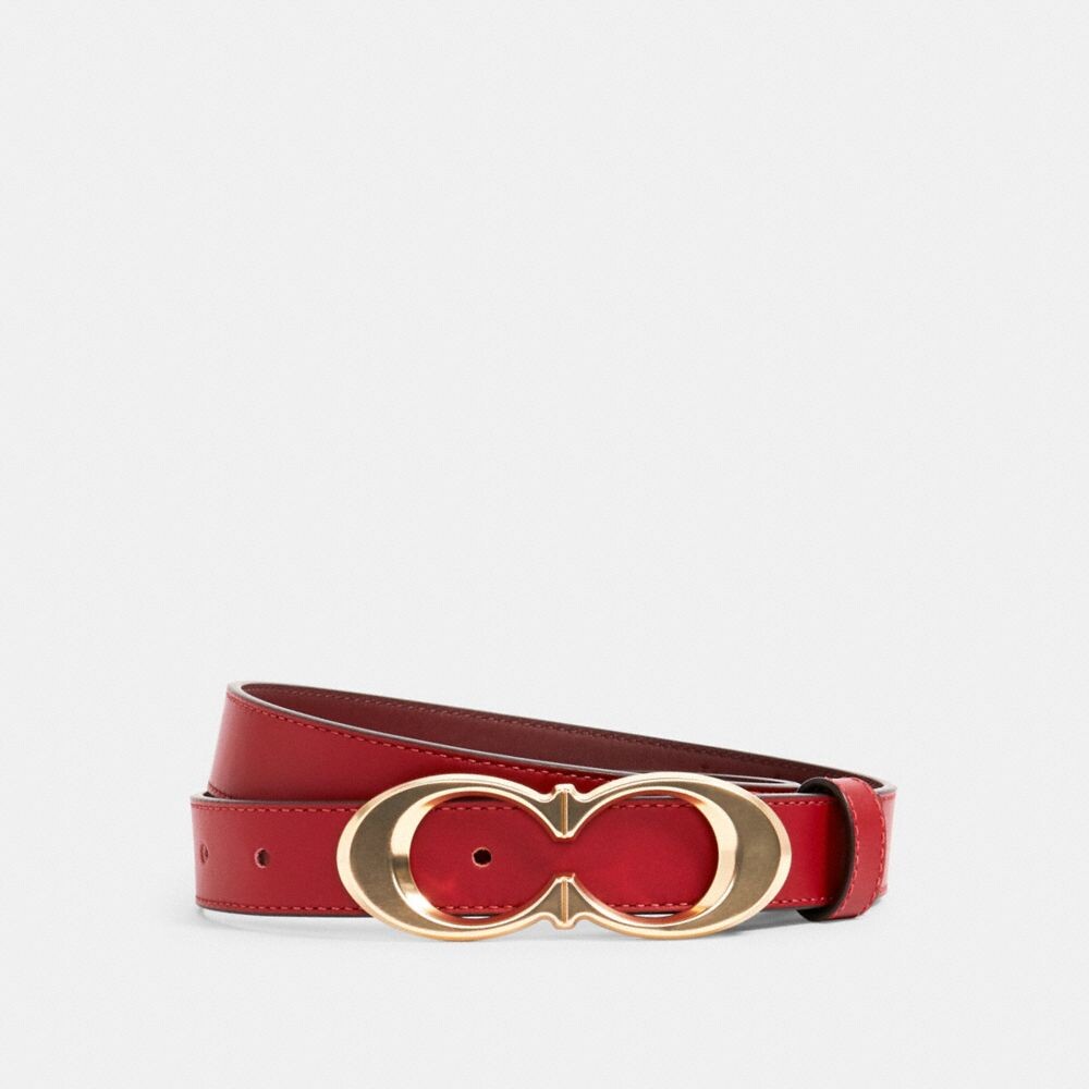 

Ремень COACH Signature Buckle, 25 Mm, цвет Gold/1941 Red