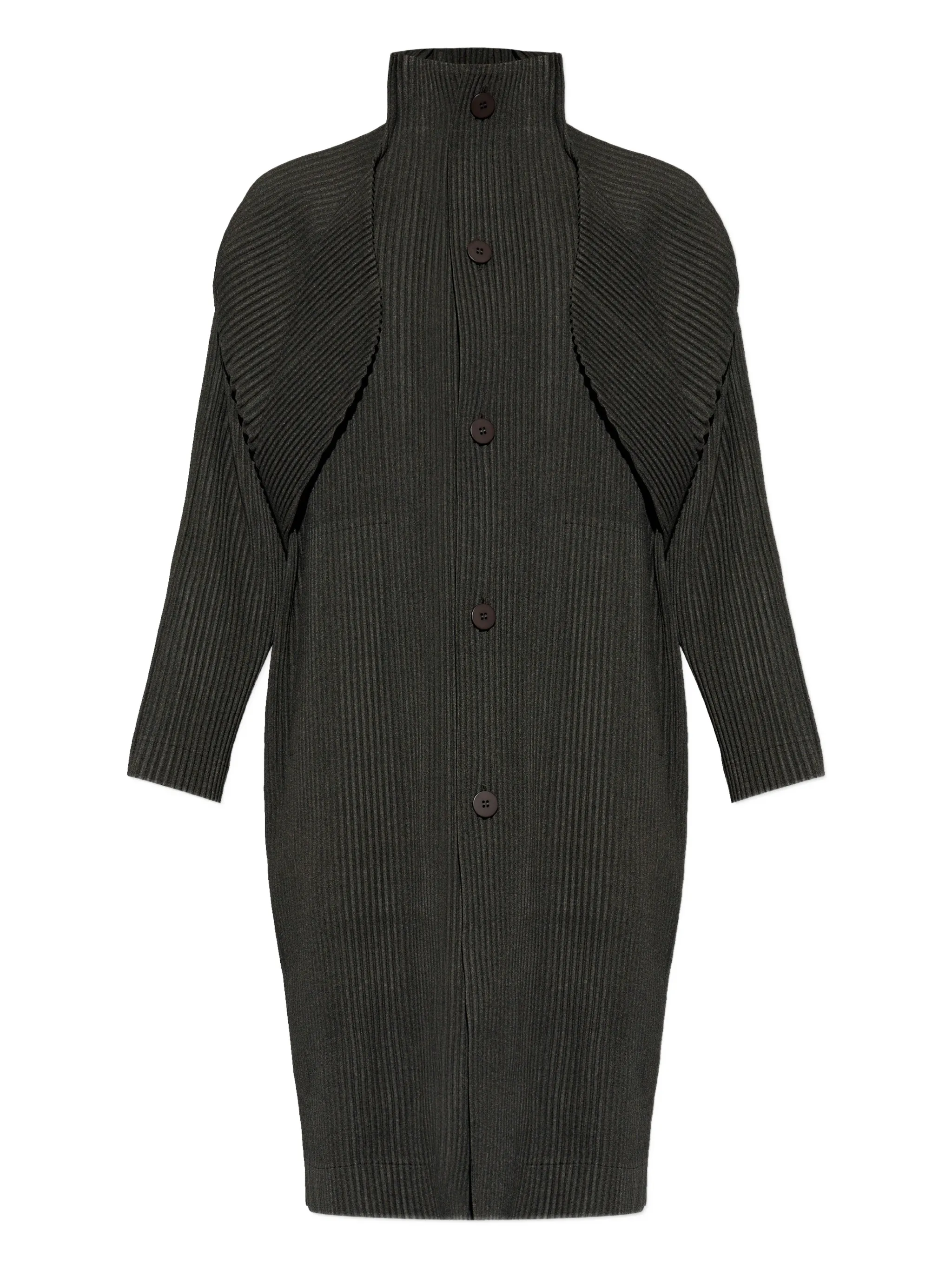 

Плиссированное однобортное пальто Homme Plissé Issey Miyake, коричневый