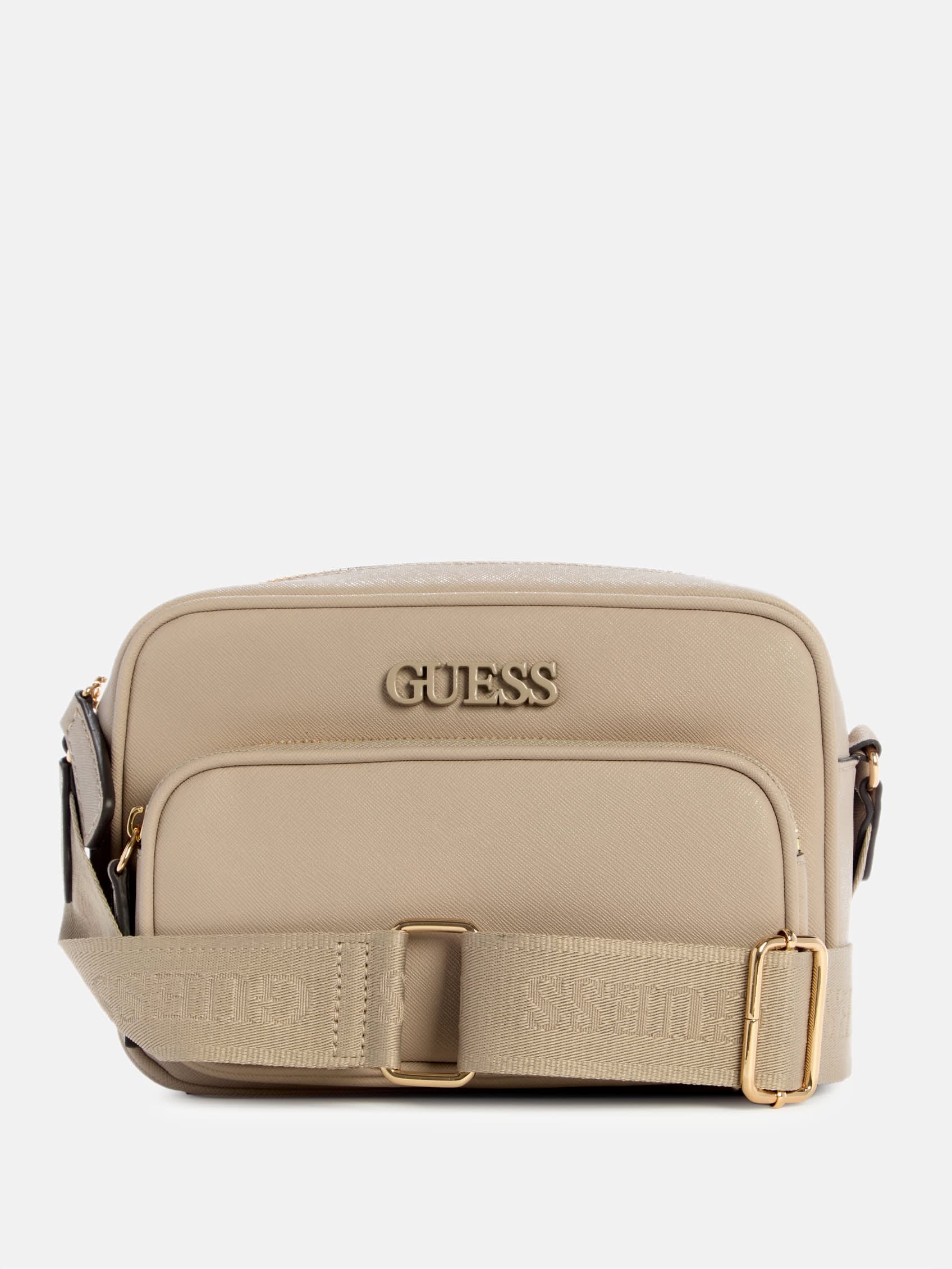 

Сумка-кроссбоди Zinnia с застежкой-молнией сверху Guess Factory, серо-коричневый