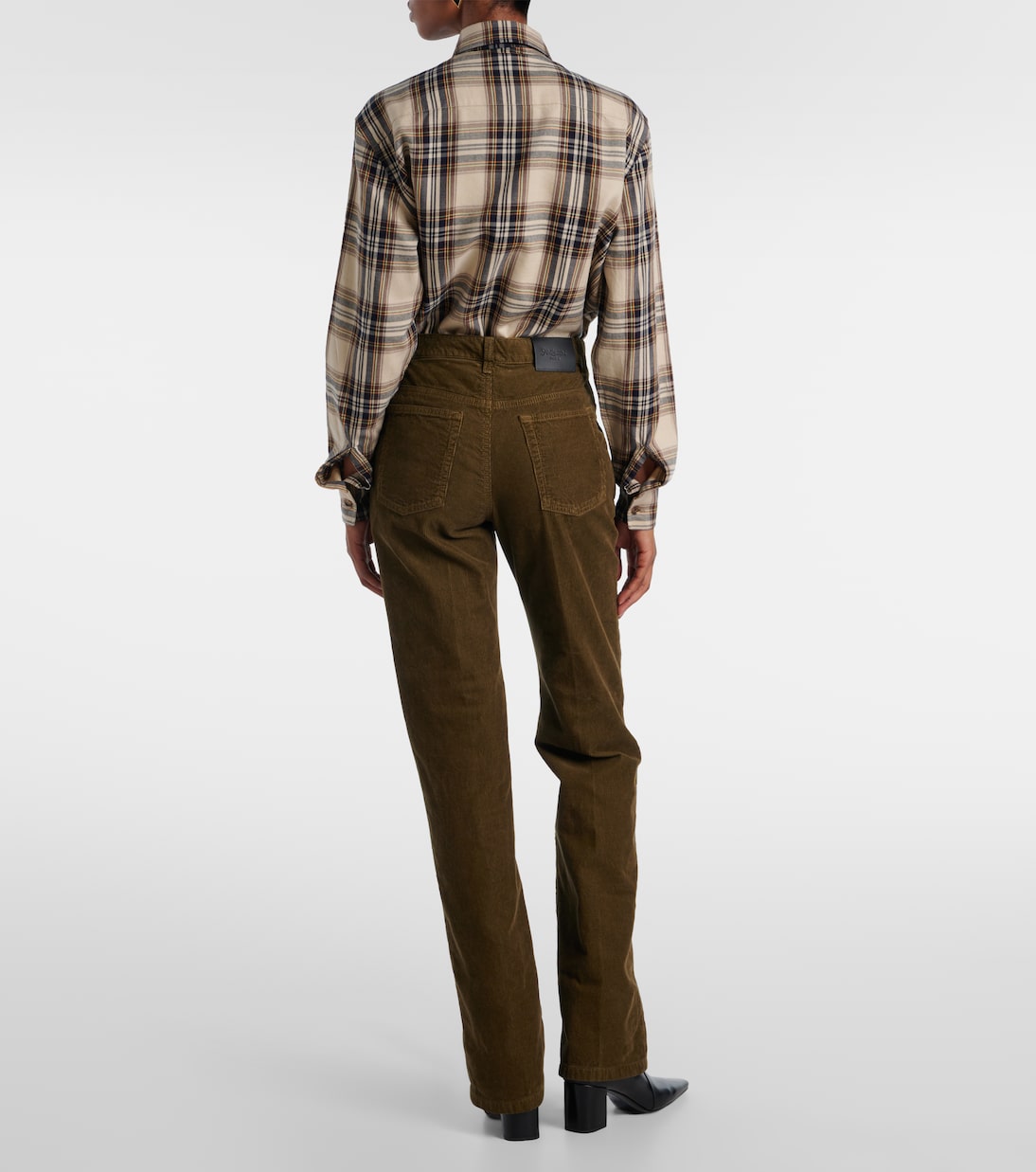 Прямые брюки из хлопкового вельвета Clyde Saint Laurent, Hunting Kaki — фото 3