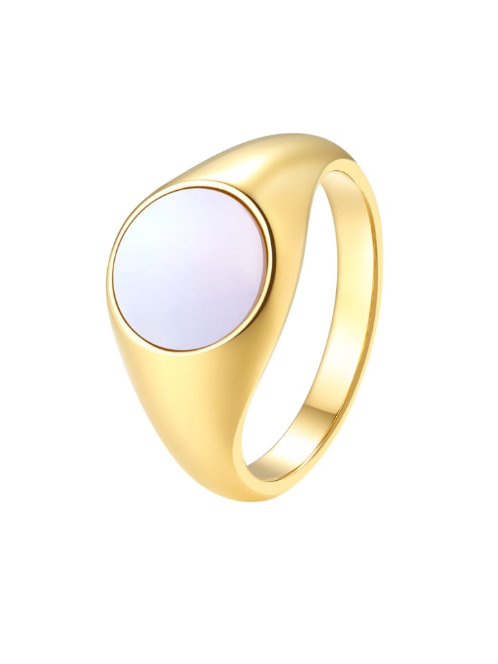 

Hey Happiness Позолоченное кольцо-печатка, круглое, из нержавеющей стали с золотым покрытием