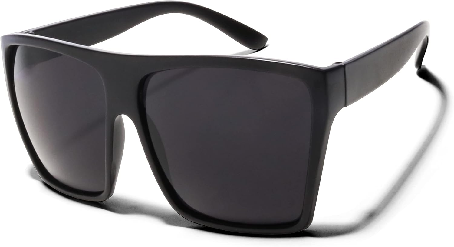 

Модные солнцезащитные очки ShadyVEU увеличенного размера с плоской верхней частью, квадратной и трапециевидной формы, для мужчин и женщин, Matte Black Frame With Dark Black Lens