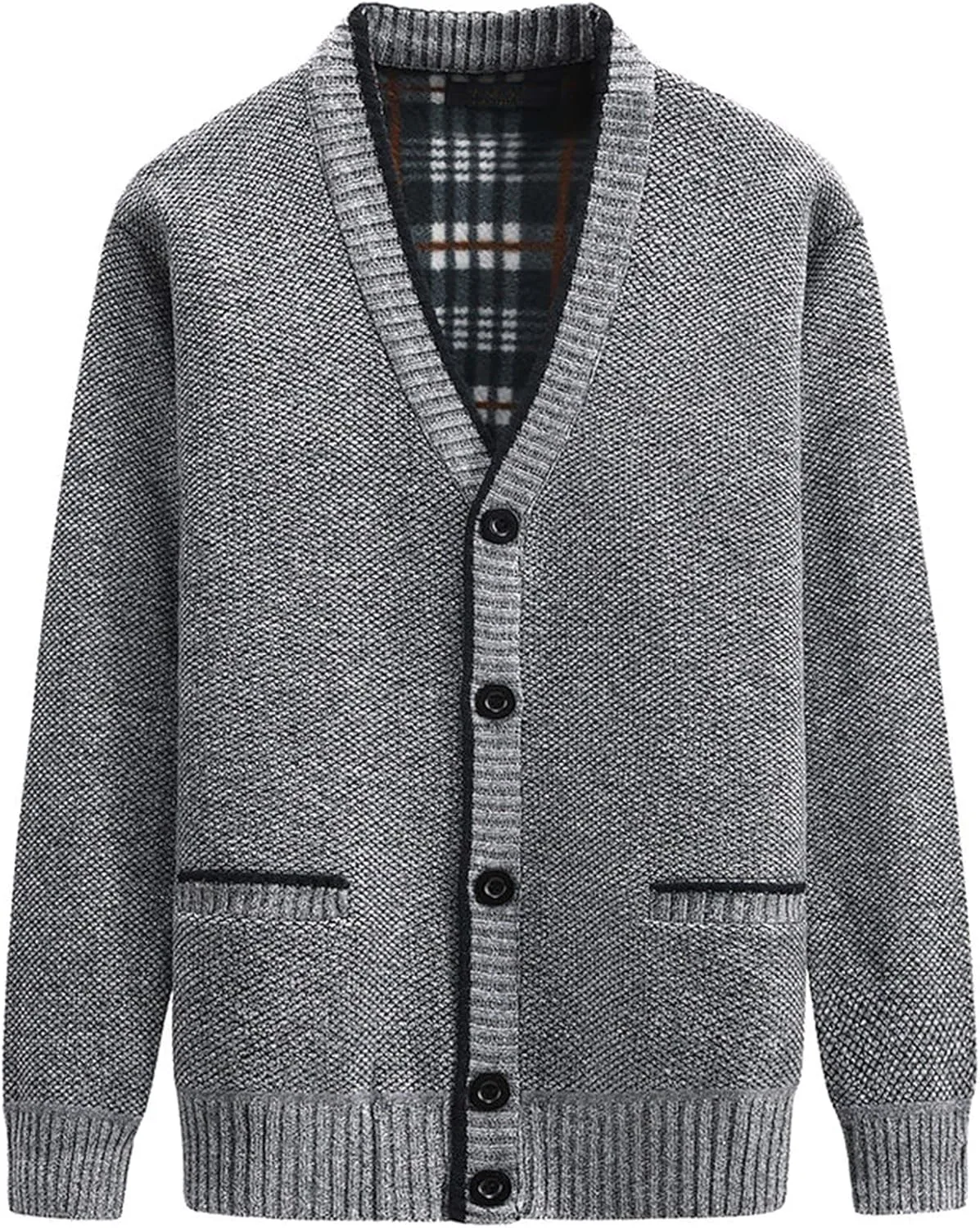 

Кардиган Ymosrh для мужчин, вязаный, с V-образным вырезом, длинный рукав