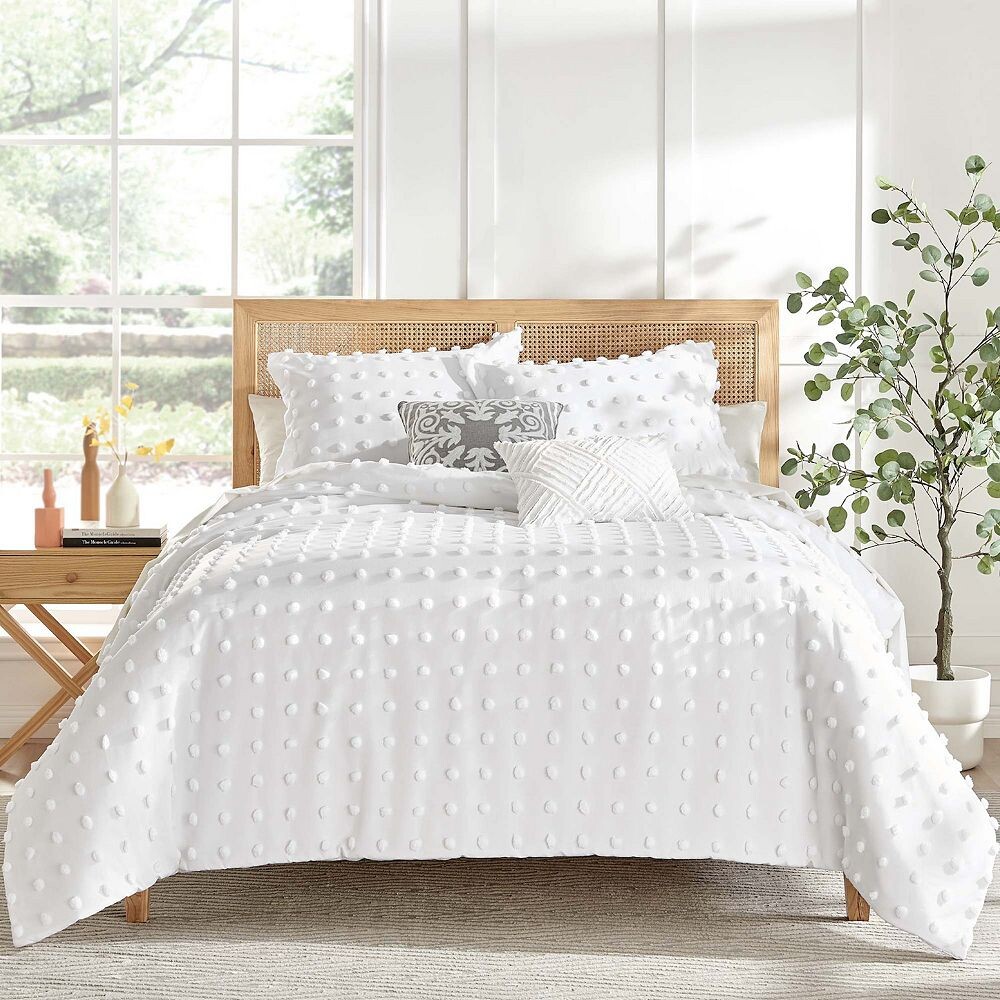 

Levtex Home белый комплект одеял с помпонами и накладками, белый