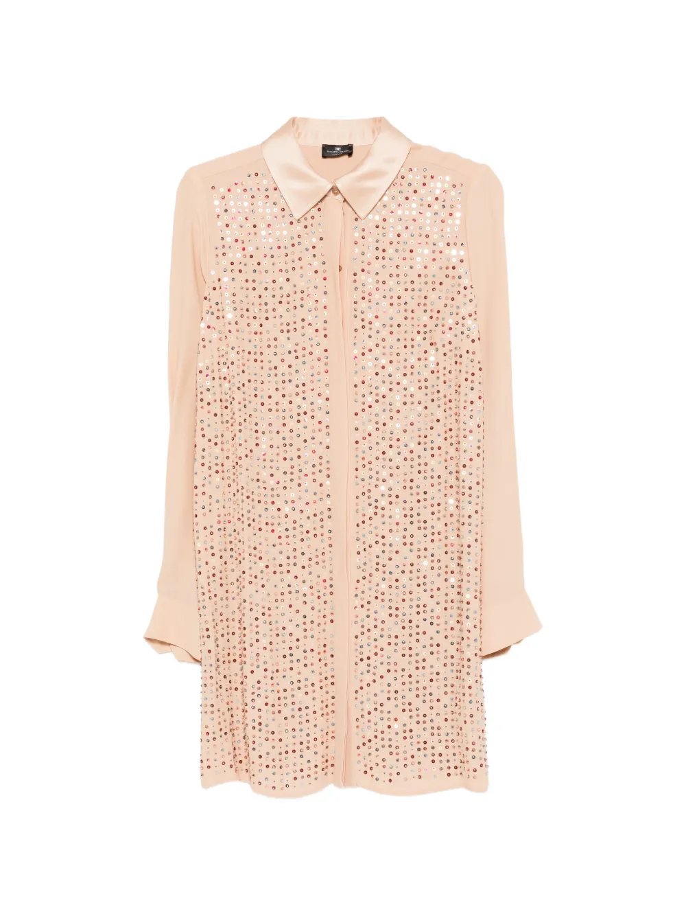 

Платье-рубашка с украшениями Elisabetta Franchi, бежевый