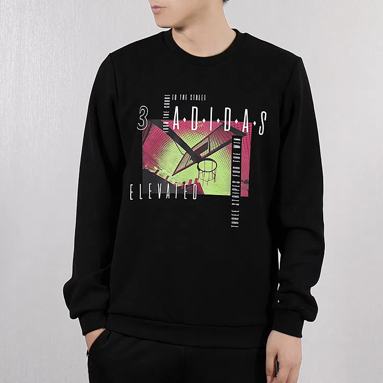 Свитшот мужской black с круглым вырезом, средней посадки Adidas Neo — фото 4