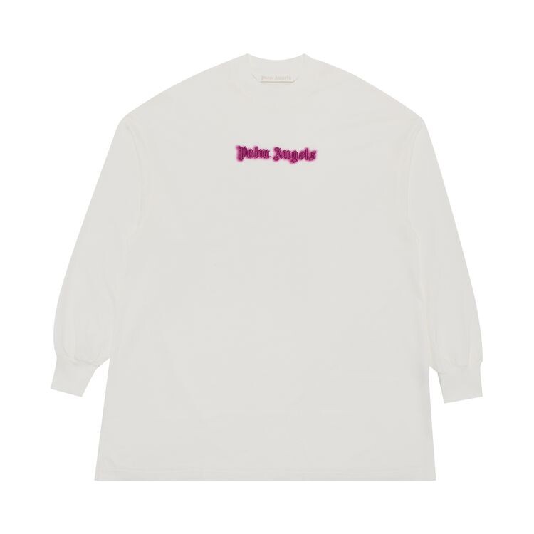 

Футболка Palm Angels Neon Logo Tee Dress Off White/Fuschia, белый