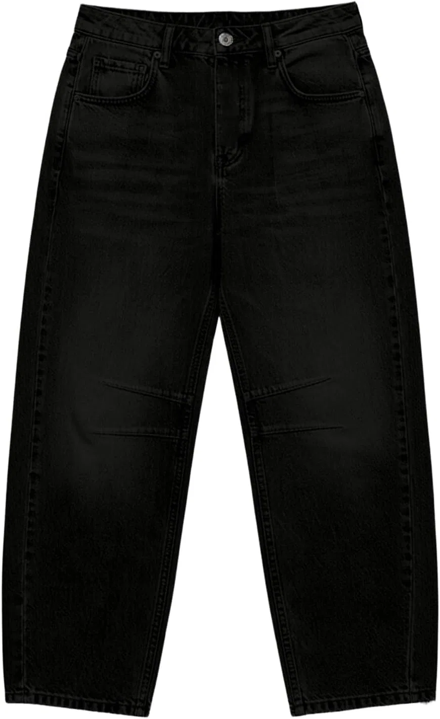 Джинсы boyfriend wide leg, Barrel Jeans, черный — фото 3