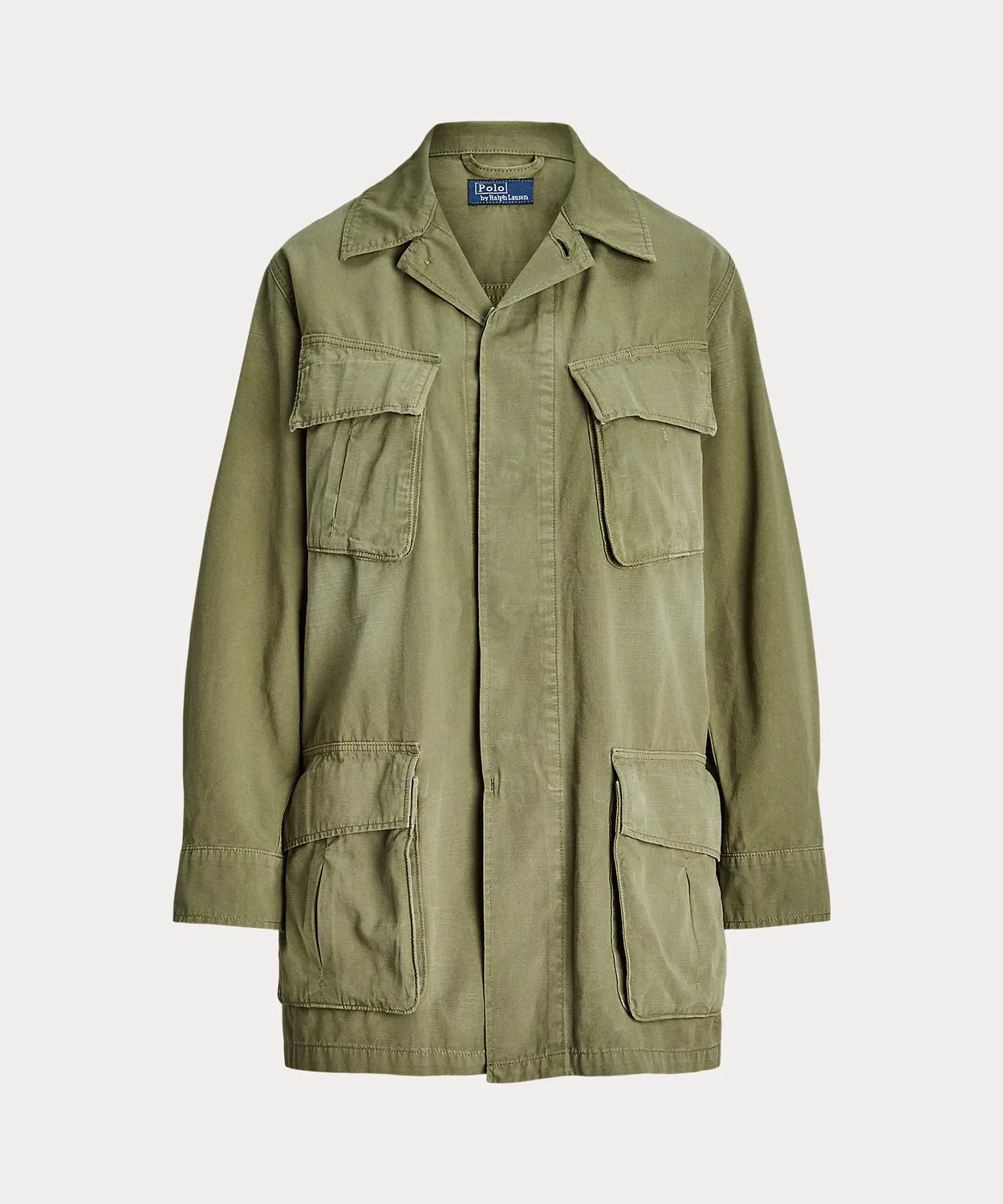 Куртка хлопковая из канваса Polo Ralph Lauren, свободный крой, зелёная — фото 2