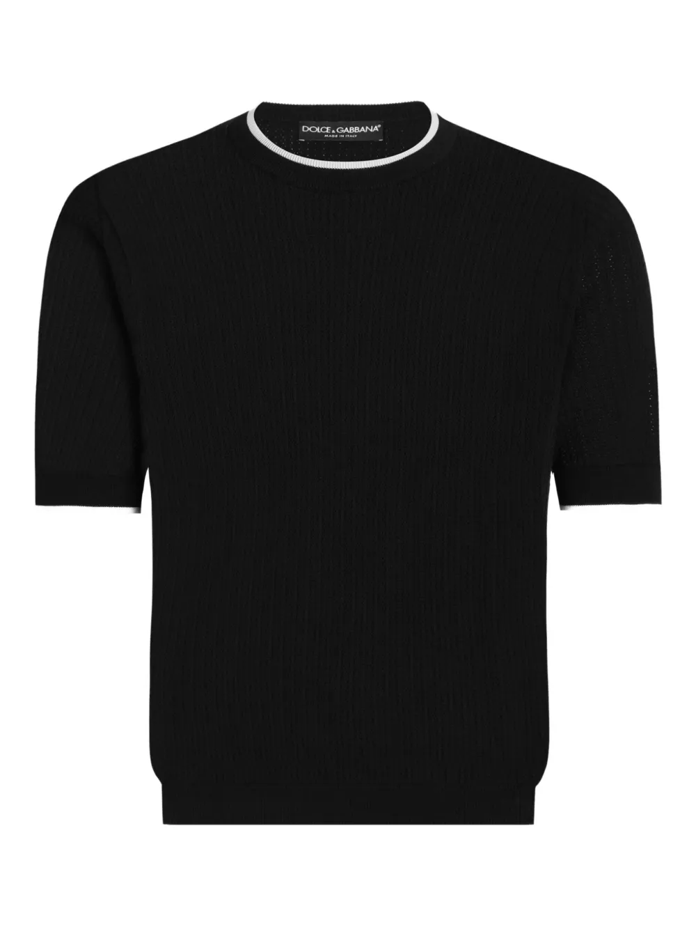 

Футболка с короткими рукавами в рубчик DOLCE & GABBANA, черный