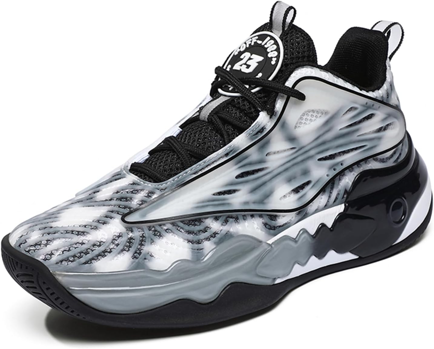 

Мужские высокие дышащие кроссовки на шнуровке с круглым носком и толстой подошвой, противоскользящие баскетбольные кроссовки, подходящие для тренажерного зала, бега и велосипедных прогулок Qaoterod, черный