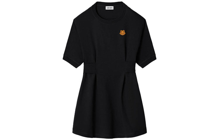 

KENZO SS21 Женское платье с короткими рукавами, черное
