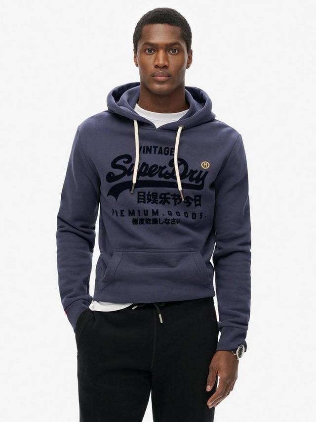 

Толстовка с капюшоном в тон винтажному логотипу Superdry, цвет Lauren Navy