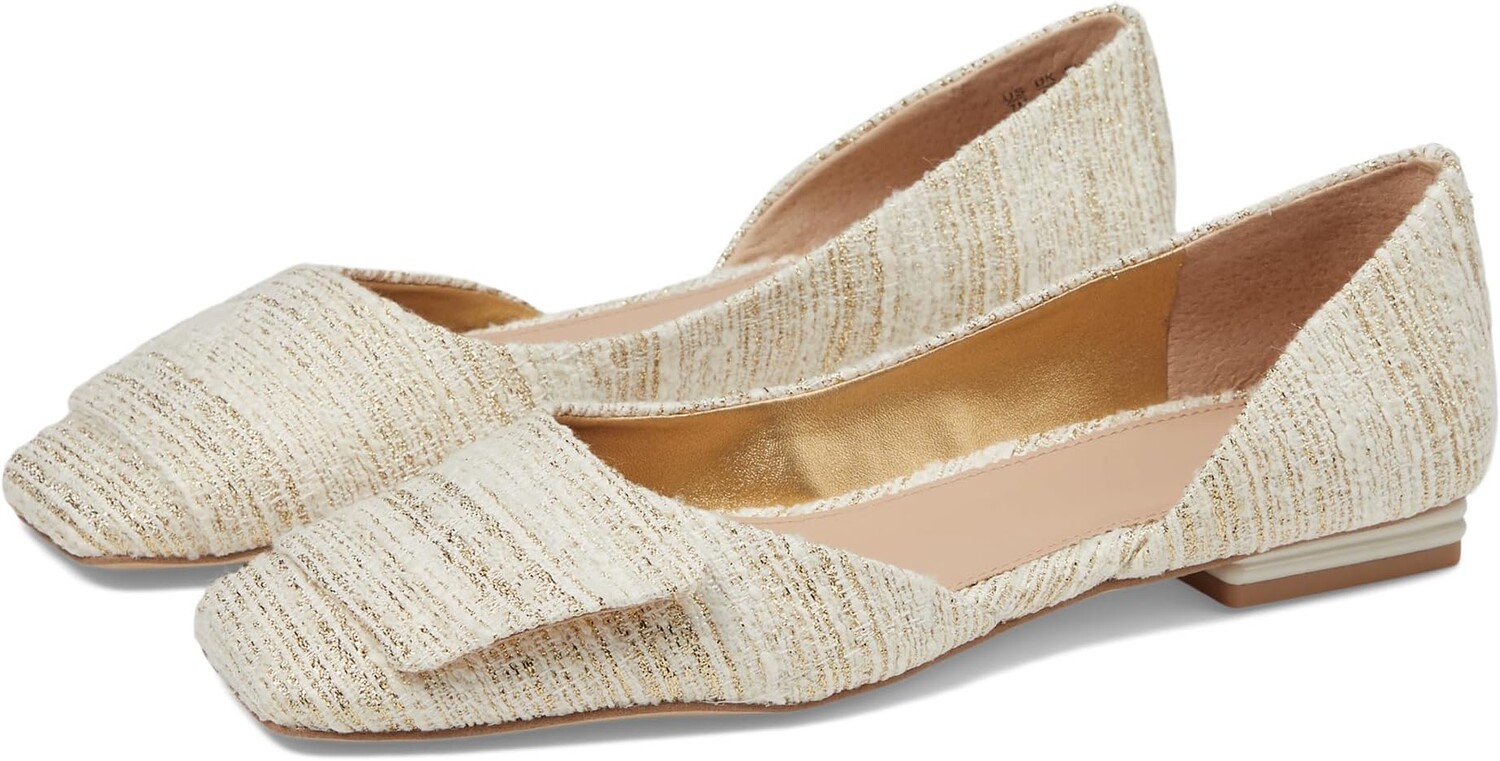 

Туфли на плоской подошве Franco Sarto Tracy Square Toe Flat, цвет Oro Gold Fabric