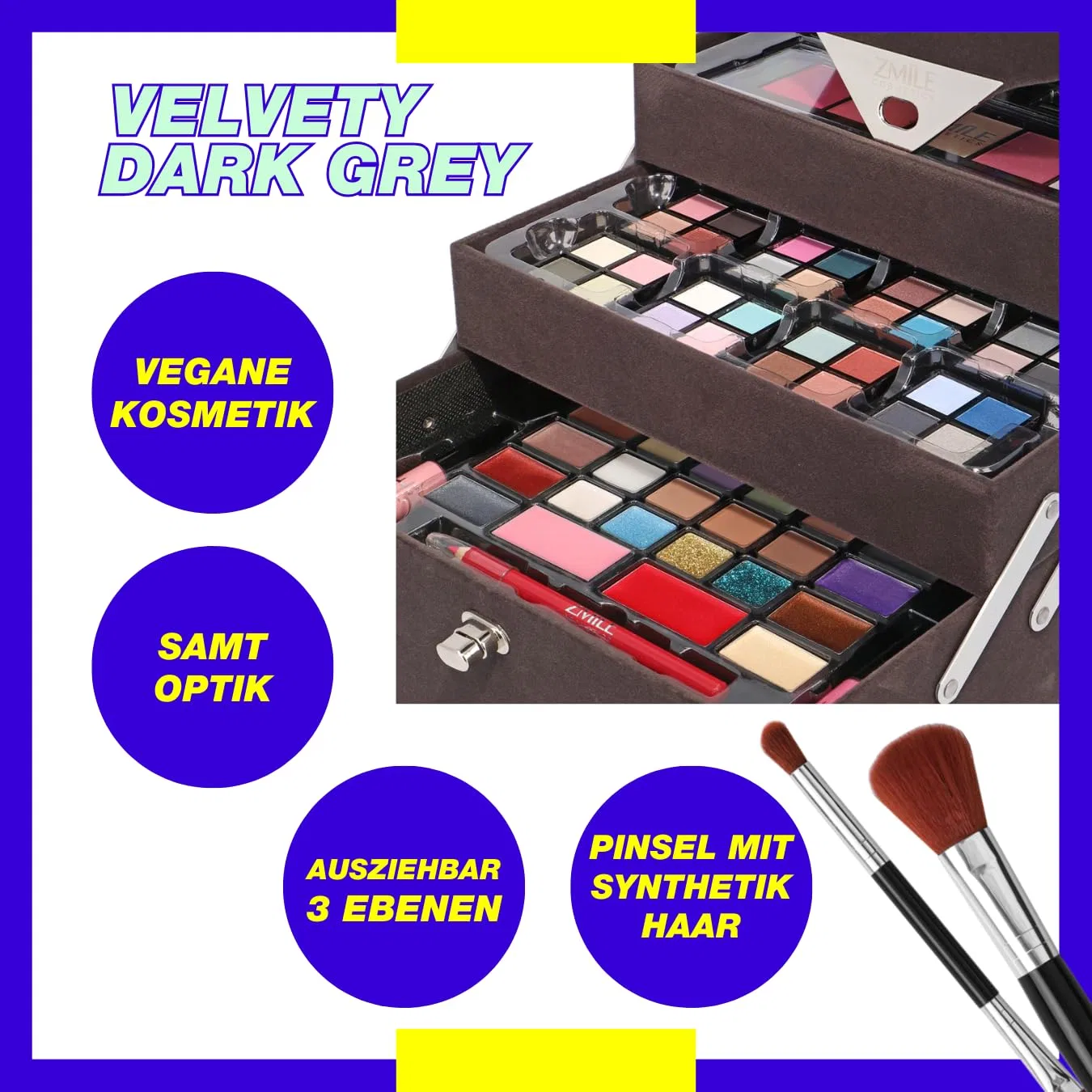 Косметический кейс «Beauty Case Velvety» с набором для макияжа от ZMILE COSMETICS Zmile Cosmetics — фото 2