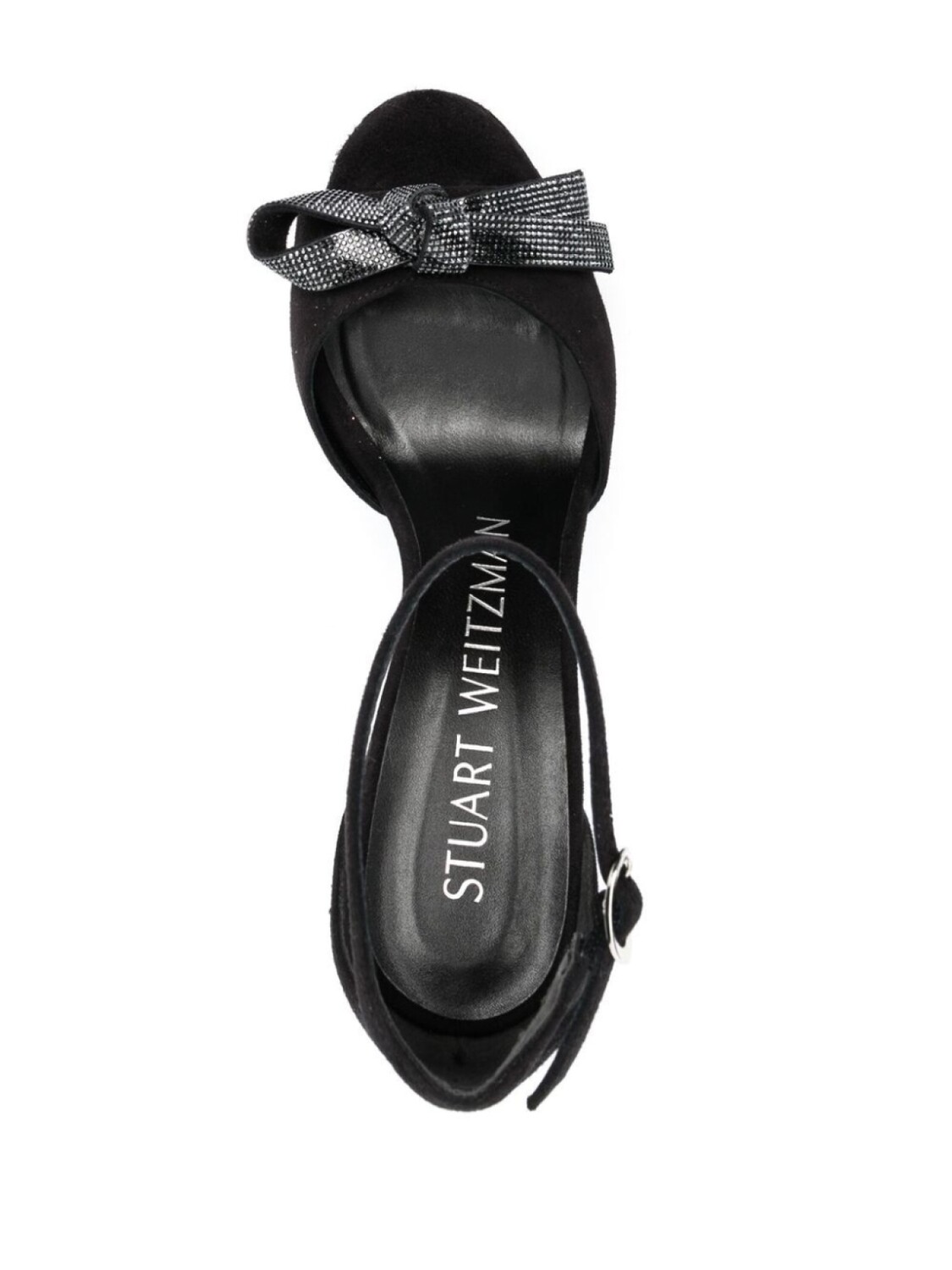 Stuart Weitzman босоножки Discoplatform 130 с бантом, черный — фото 4
