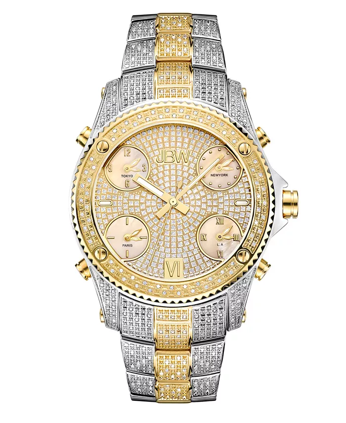 

Мужские часы Jet Setter Diamond (2 ct.t.w.) из нержавеющей стали Jbw, серебряный