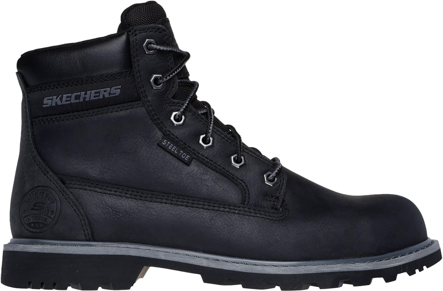 Мужские ботинки Skechers Longrider с 15 см высоким мягким воротником и стальным носком, черный — фото 4
