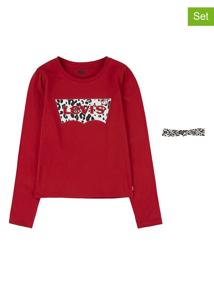 

Лонгслив Levi's Kids 2tlg Set und Stirnband, цвет weiß/rot