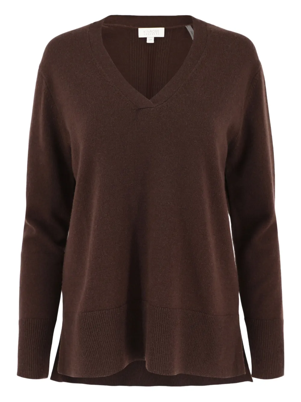 

Свитер с V-образным вырезом Kinross Cashmere, коричневый
