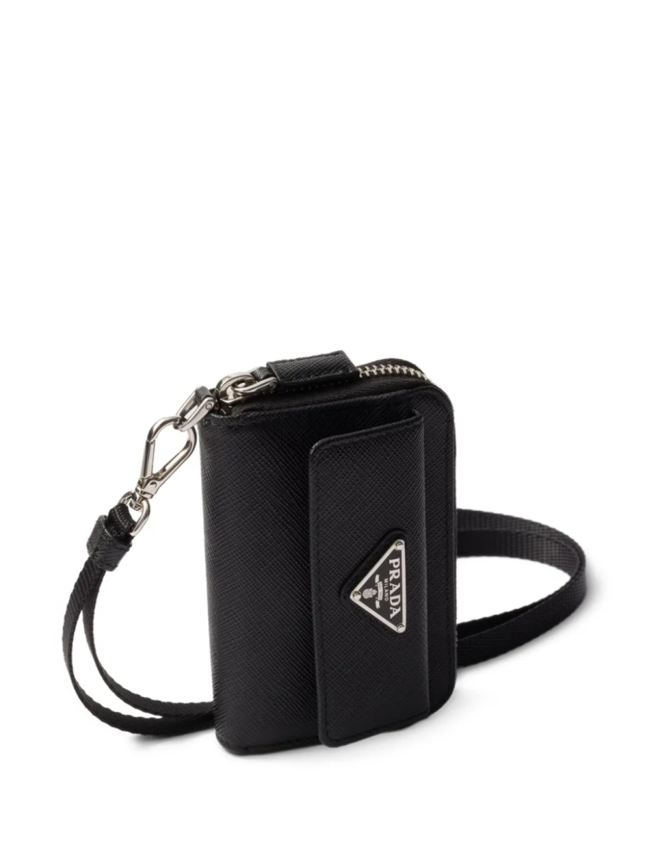 Визитница из сафьяновой кожи Prada, черный — фото 3