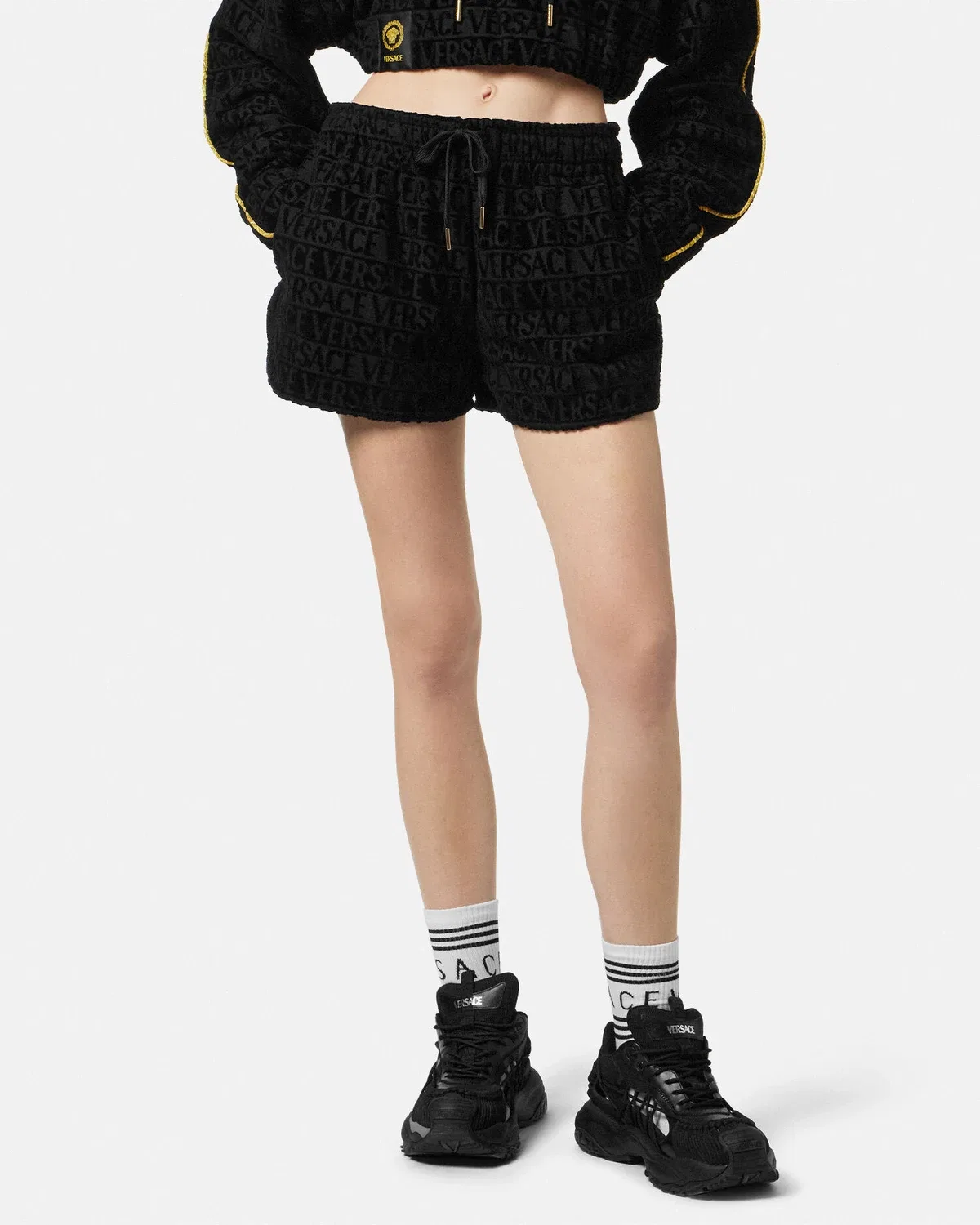 Шорты I ♡ Baroque VERSACE, черный — фото 4