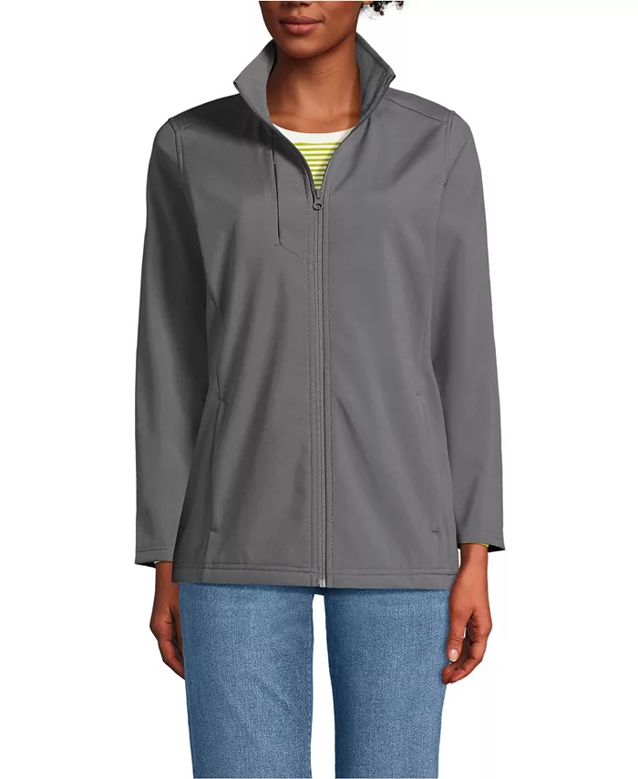 

Женская куртка Soft Shell Lands' End, серый