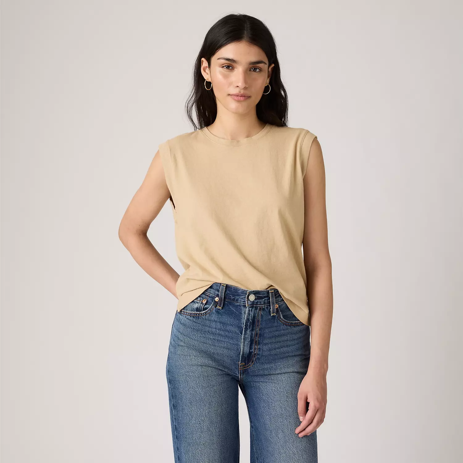

Майка-бомбер свободного покроя Levi's, цвет Safari - Tan