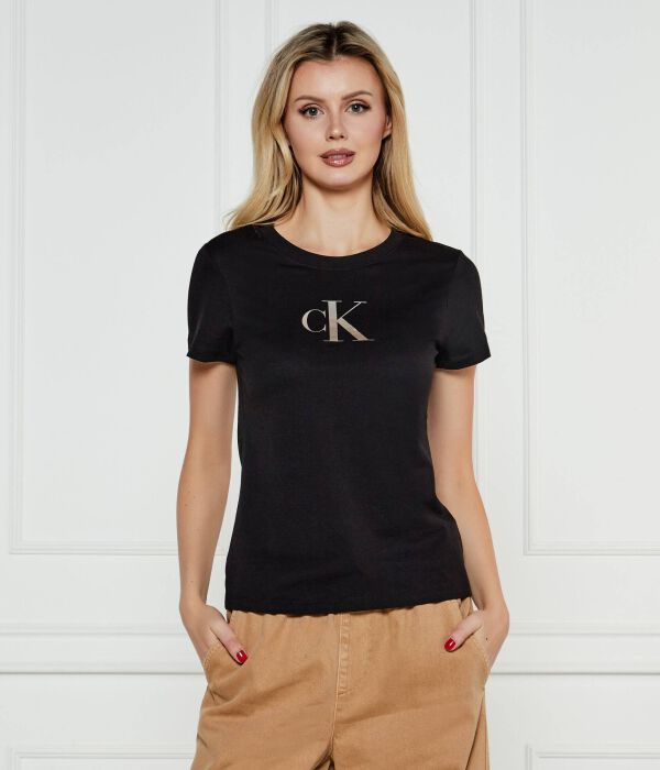 

Футболка женская Calvin Klein Jeans Slim Fit с короткими рукавами, черный