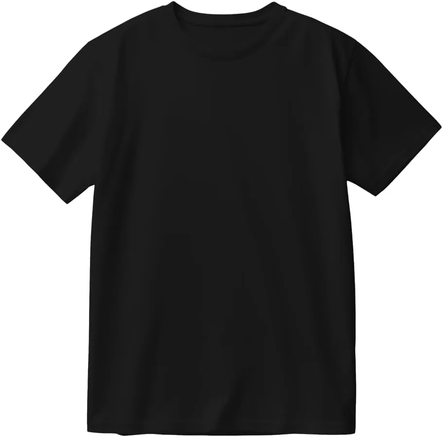 Generic Черная хлопковая футболка - Unisex простая и повседневная базовая модель с коротким рукавом — фото 2