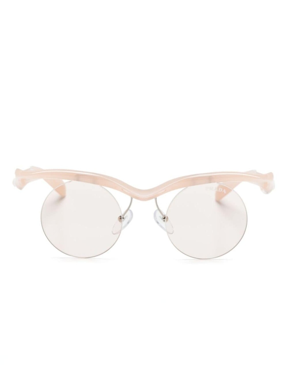 

Prada Eyewear солнцезащитные очки A24S в круглой оправе, розовый