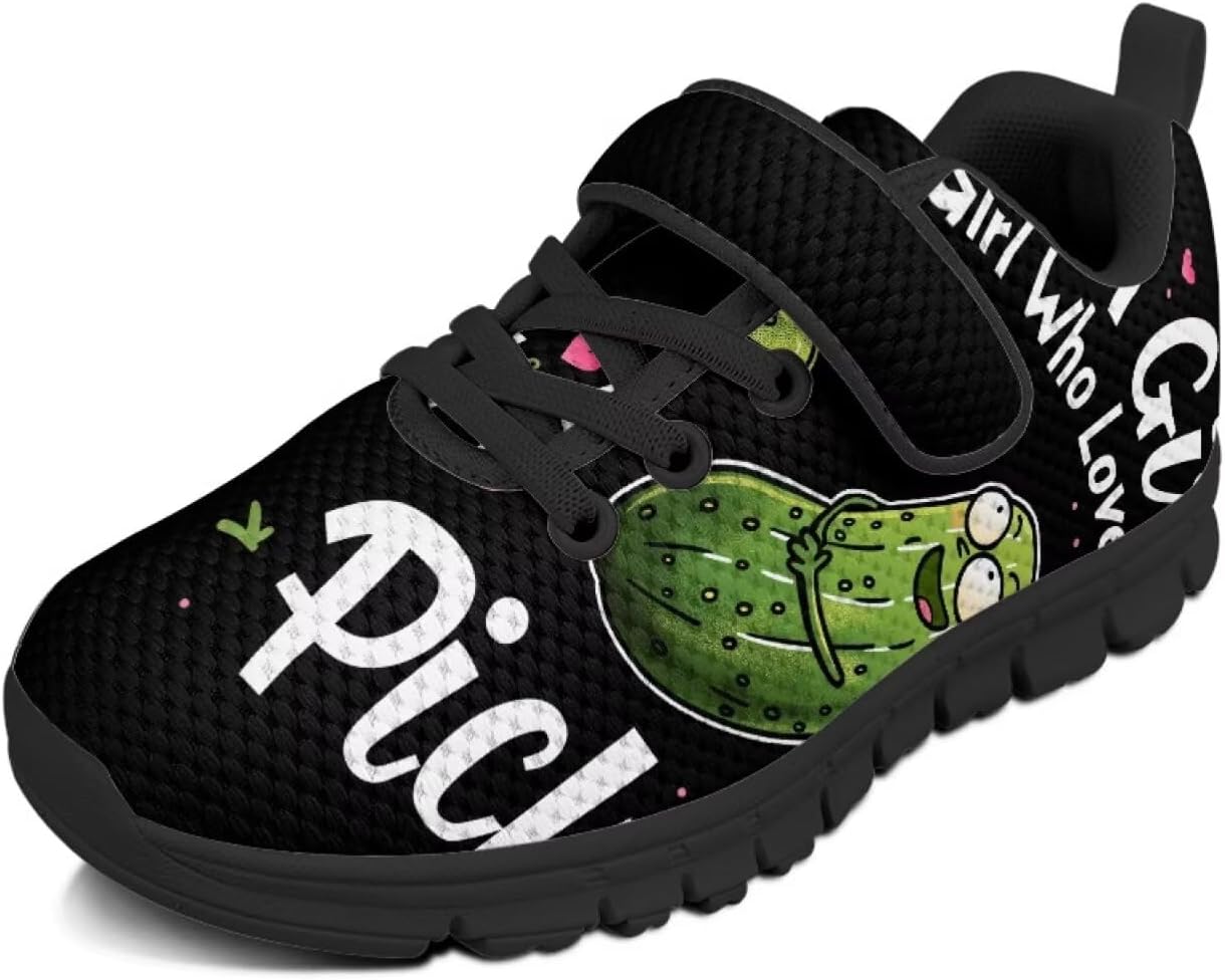 

Зеленые кроссовки для девочек, маленьких детей, нескользящие, для спорта, дышащие, легкие, с вязаной сеткой, для бега, школьные с одной пряжкой и шнуровкой Pointodoor