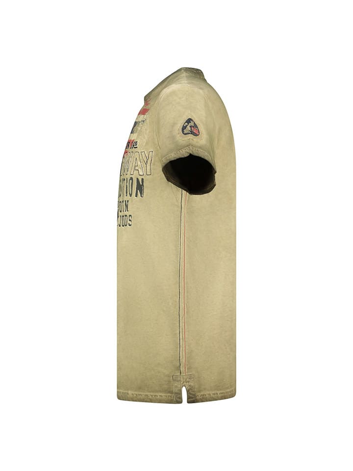Geographical Norway Футболка "Jelegant" цвета хаки — фото 4