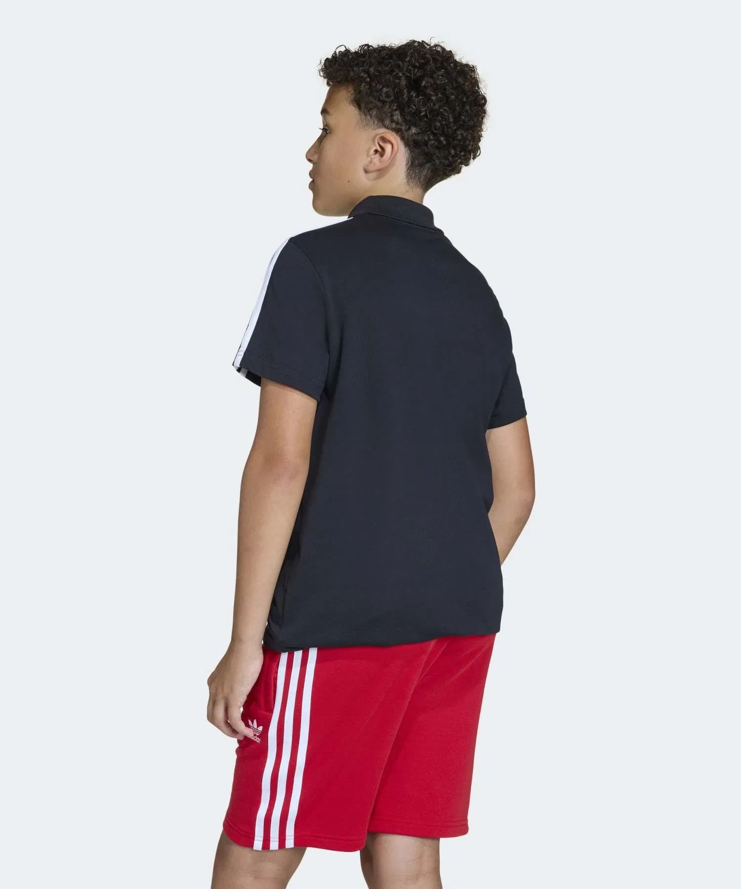 Футболка-поло с коротким рукавом и тремя полосками / Adidas Originals (детская) — фото 2