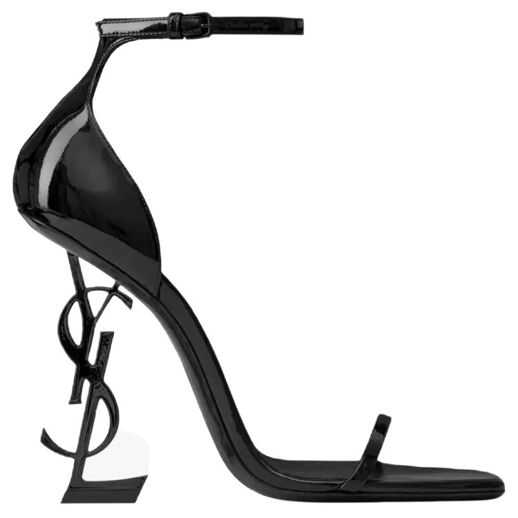 Saint Laurent Сандалии OPYUM с одним ремешком, 11 см, женские, черный — фото 3