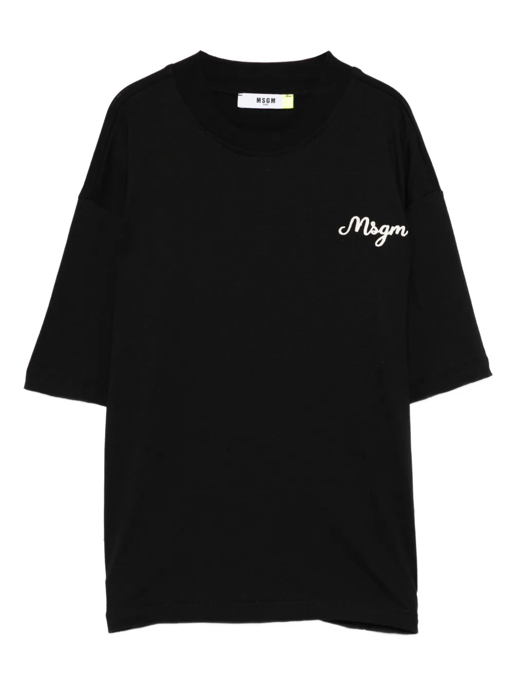 

Многослойная футболка с вышитым логотипом MSGM Kids, черный