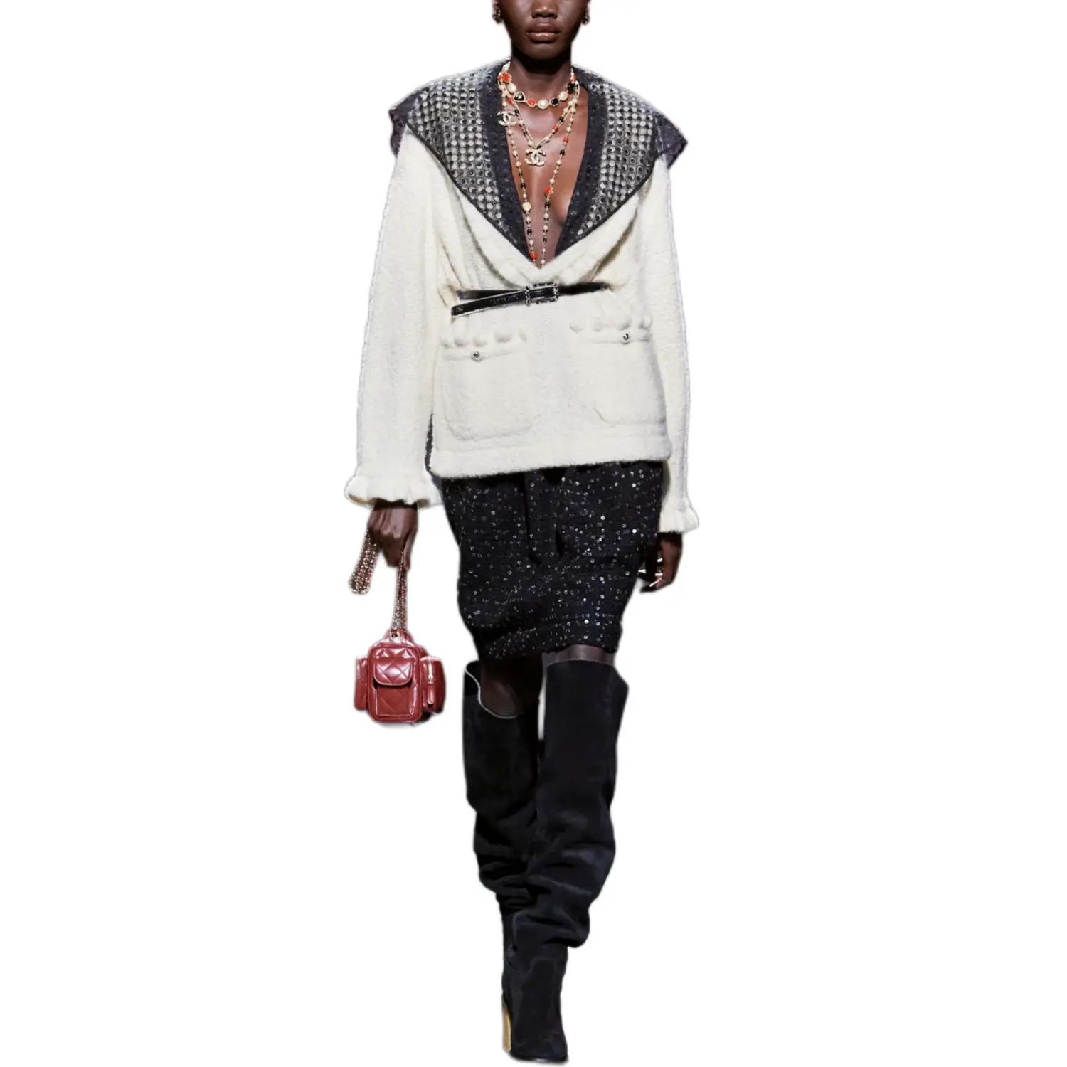 

Футболка из кашемира FW24 цвета слоновой кости CHANEL