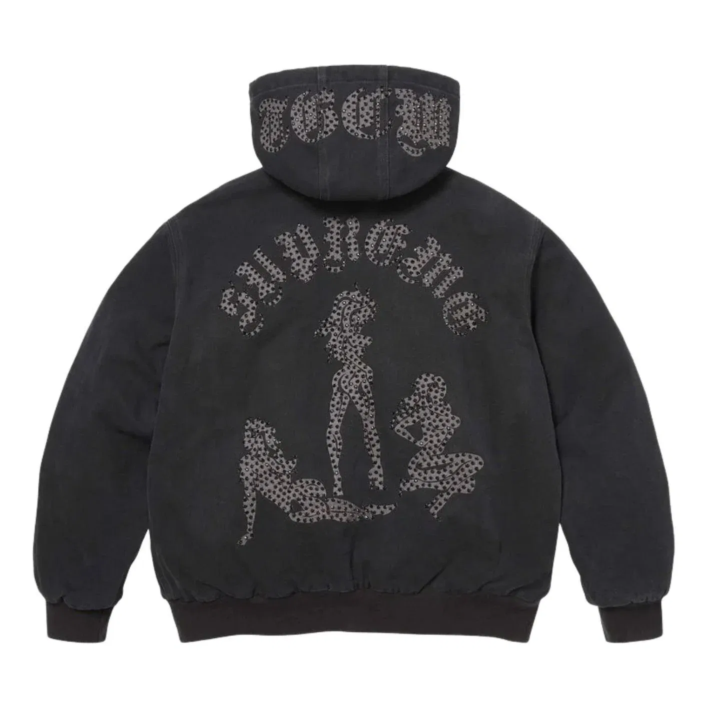 Рабочая куртка Supreme x The Great China Wall с капюшоном, черная, SUP-SS26-185-BLK