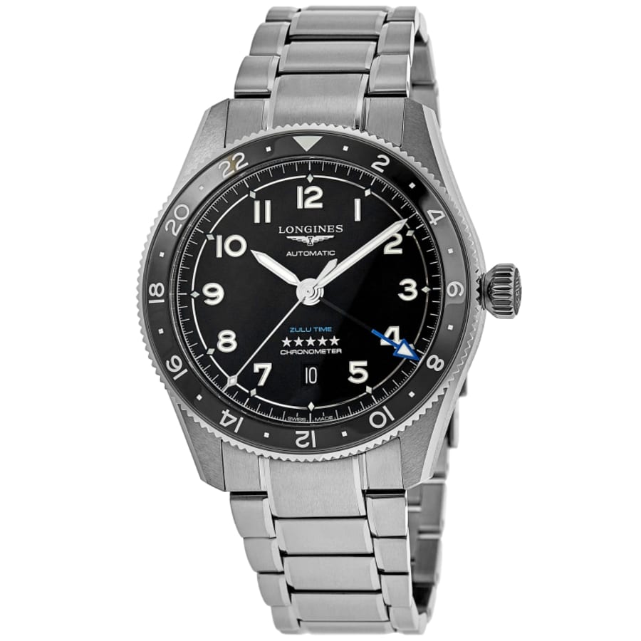 

Longines Spirit Zulu Time черные стальные мужские часы