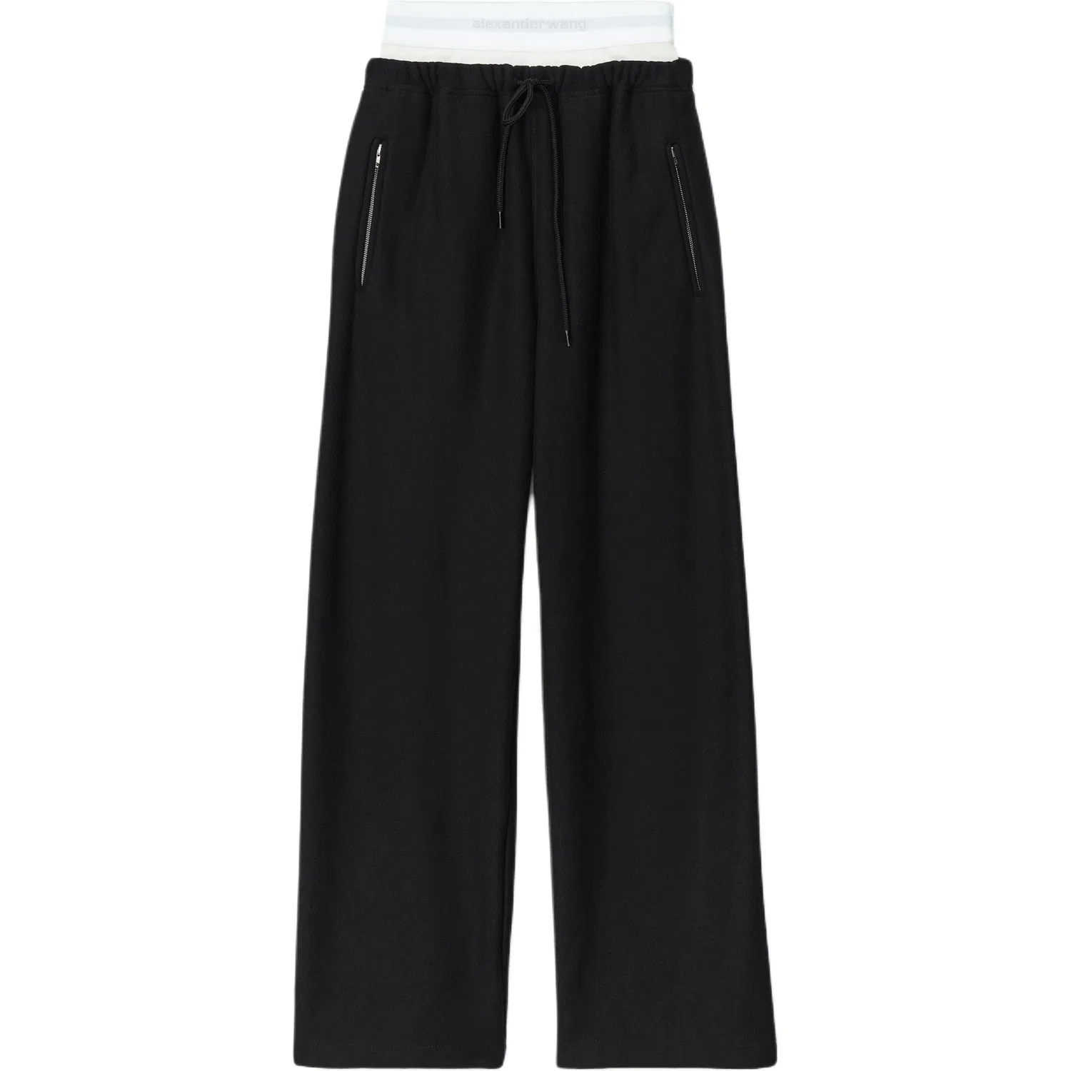 Тренировочные штаны из хлопка с многослойным дизайном Alexander Wang, Black