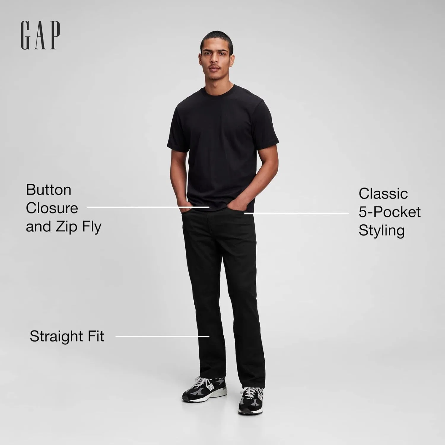 Джинсы Stretch Technology GAP, True Black — фото 4
