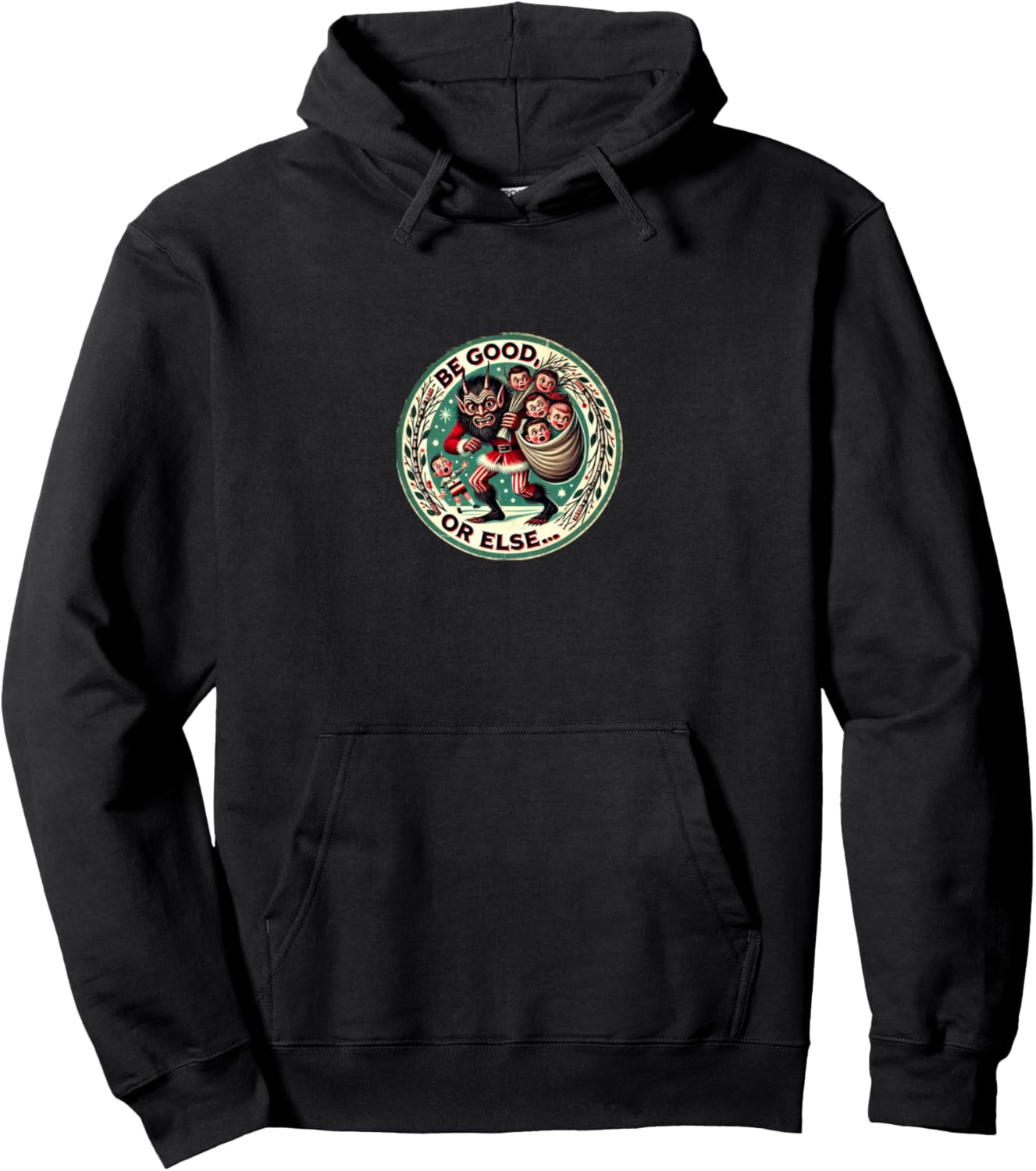 

Забавная толстовка с изображением Крампуса Будь хорошим, иначе... Krampus Love Snugg, черный